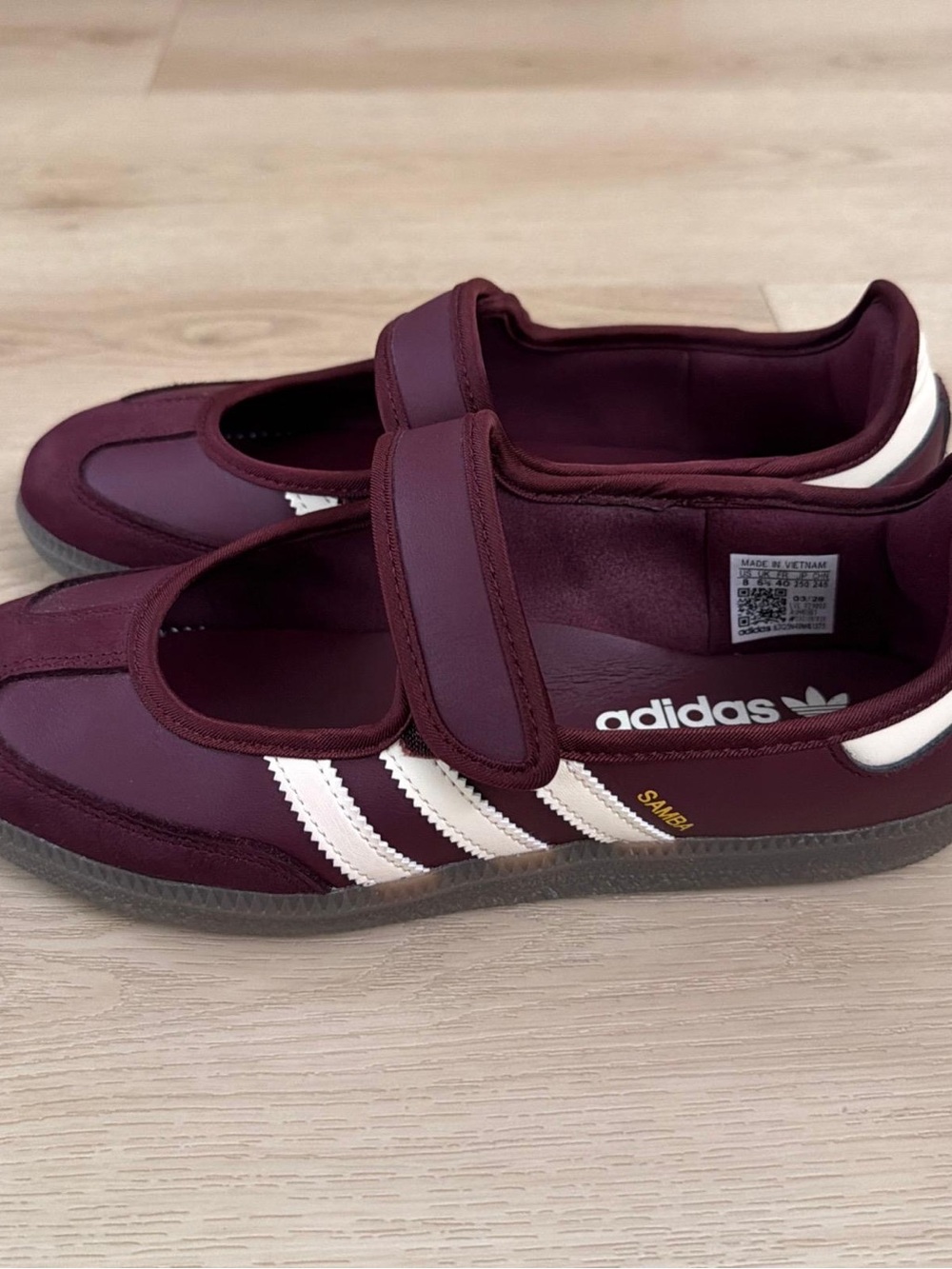 adidas samba Mary Jane burgundy and cream